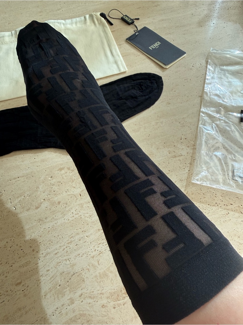 NWT FENDI  DOUBLE F LOGO CREW  SOCKS - Picture 10 of 12